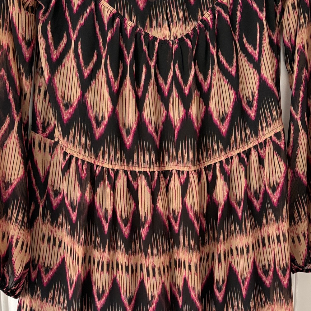 Express Geometric Patterned Long Sleeve Dress - image 3